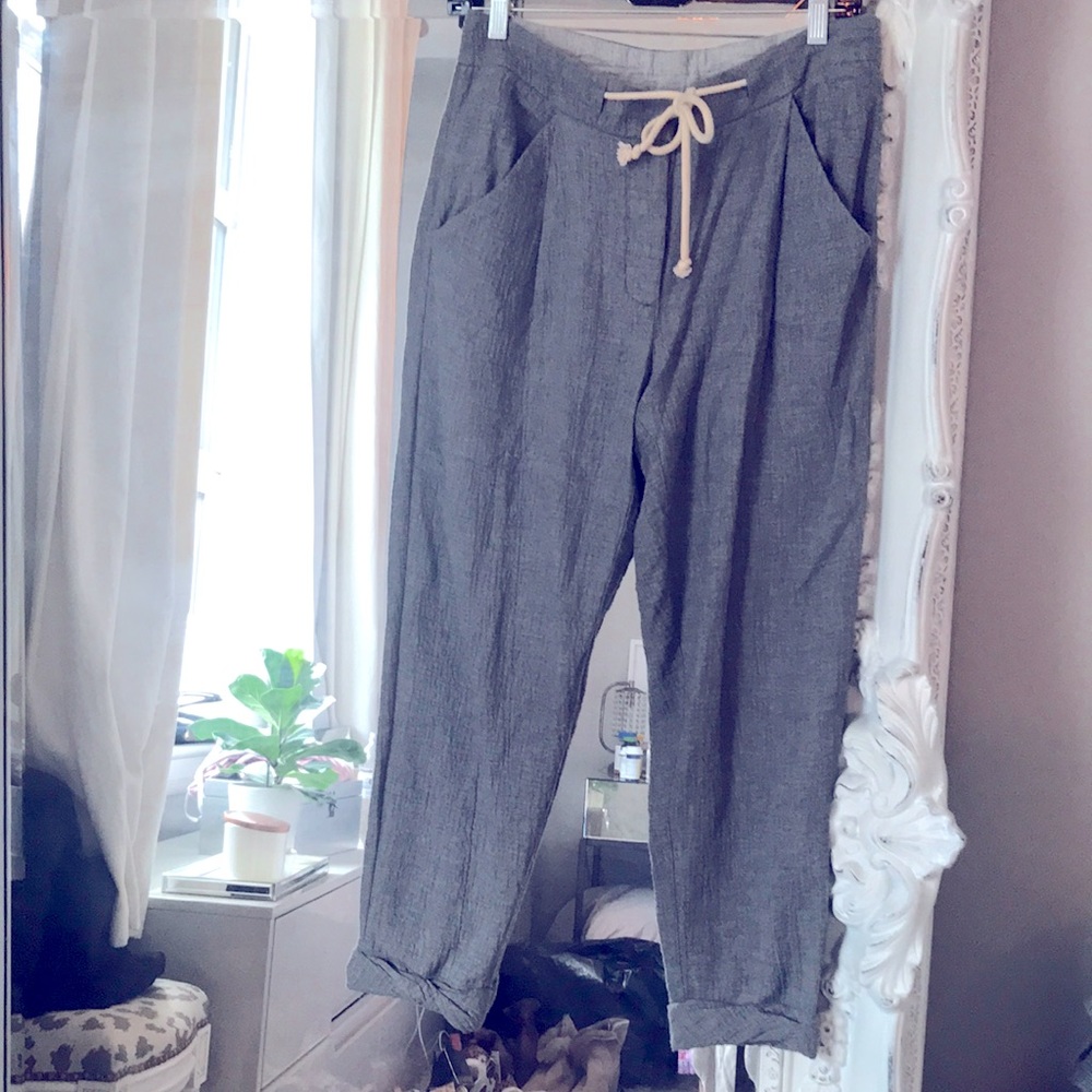 Aritzia cotton textured losse fit pant